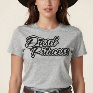 Diesel Princesses  Gray Custom Tee Graphic Short Sleeve T-shirt